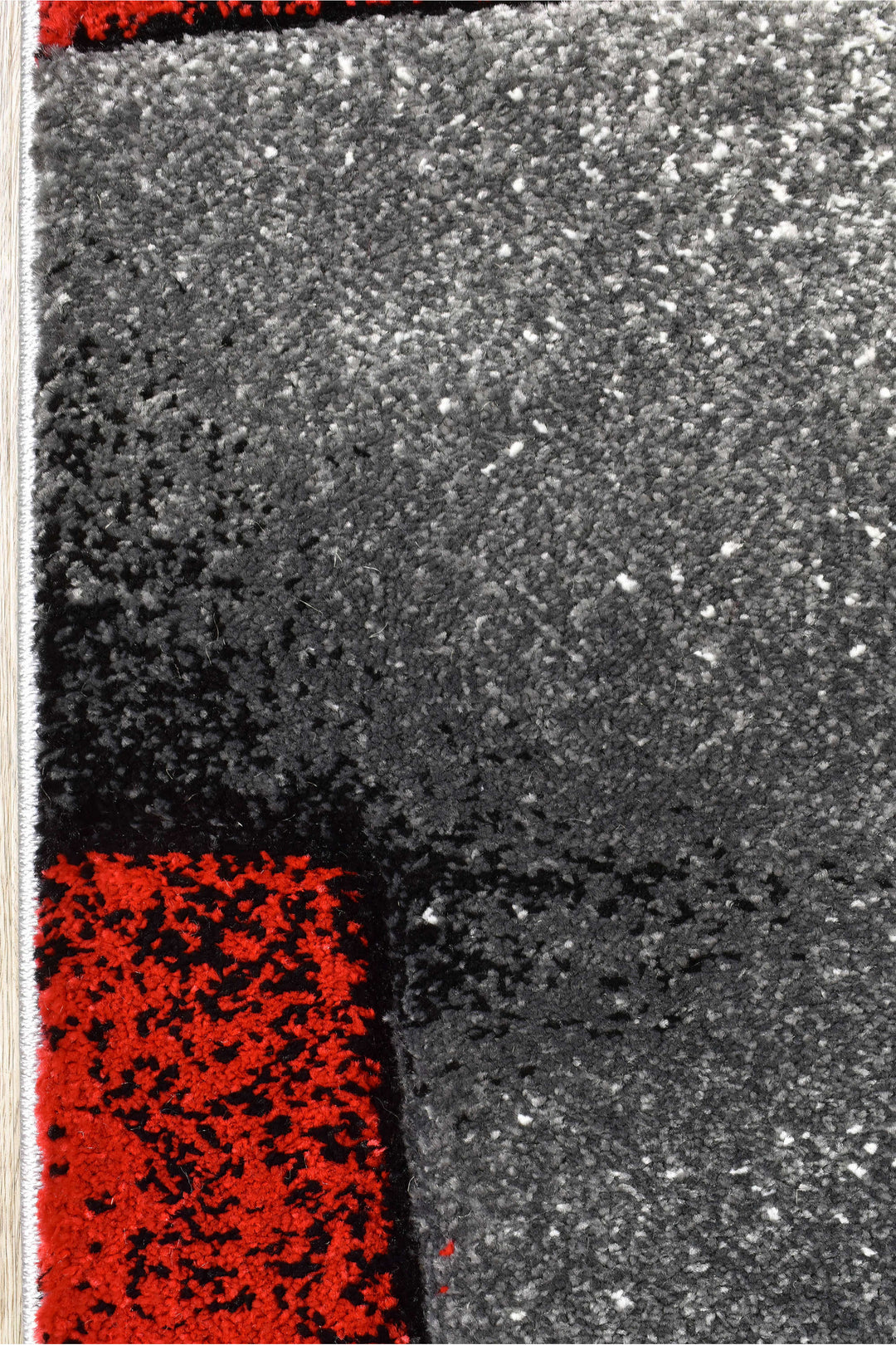 Novas Grey Red Rug - Turkish-inspired modern rug from Treasures of Turkey