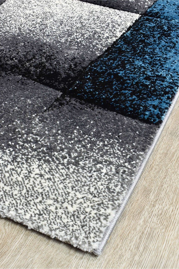 Novas Grey Turquoise Rug - Turkish-inspired modern rug from Treasures of Turkey