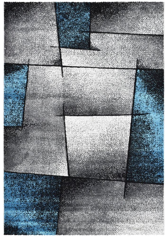 Novas Grey Turquoise Rug - Turkish-inspired modern rug from Treasures of Turkey