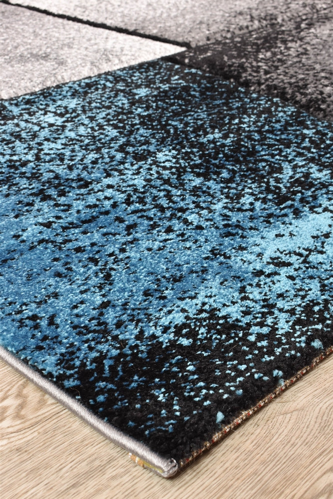 Novas Grey Turquoise Rug - Turkish-inspired modern rug from Treasures of Turkey