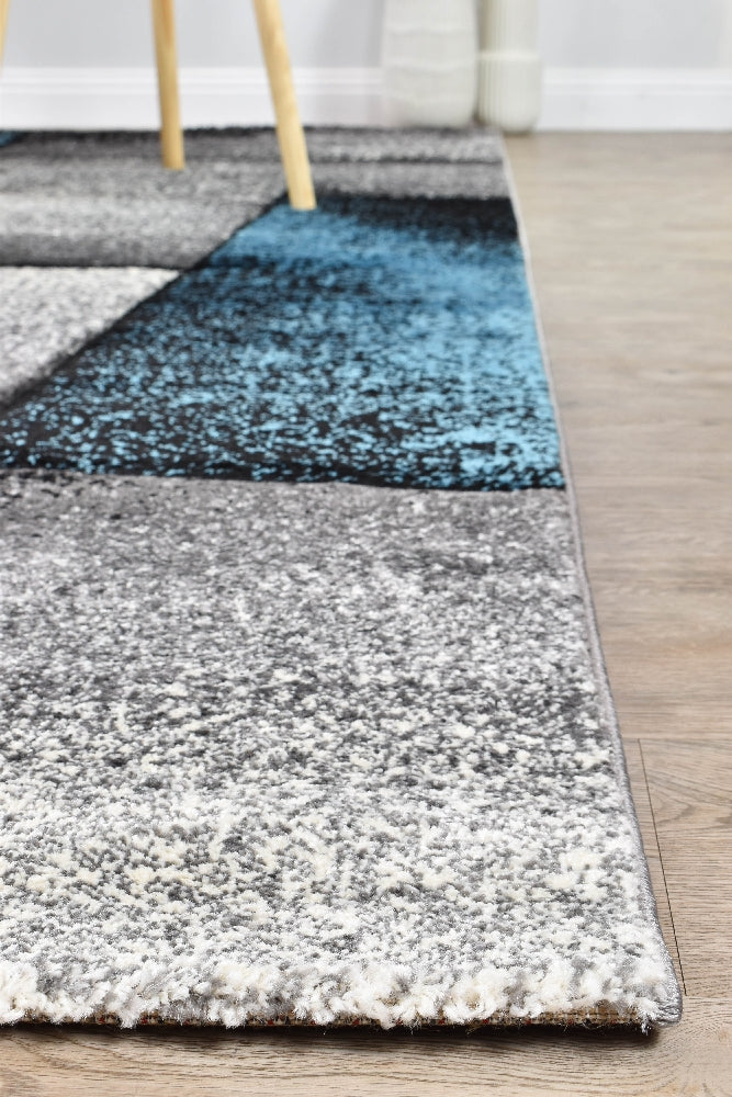 Novas Grey Turquoise Rug - Turkish-inspired modern rug from Treasures of Turkey