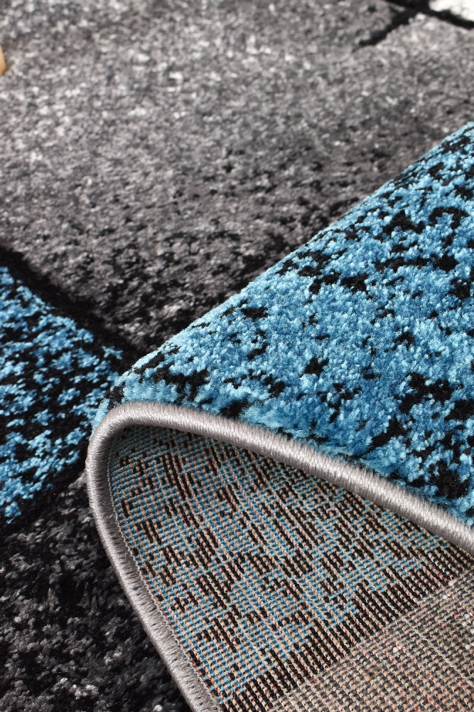 Novas Grey Turquoise Rug - Turkish-inspired modern rug from Treasures of Turkey