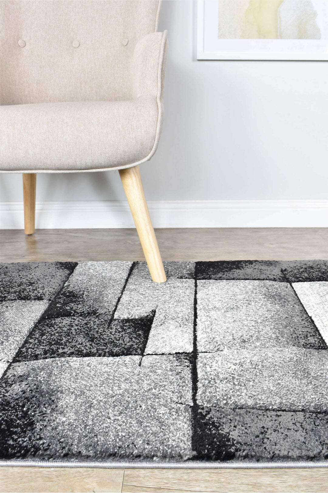 Novas Light Grey Dark Grey Rug - Turkish-inspired modern rug from Treasures of Turkey
