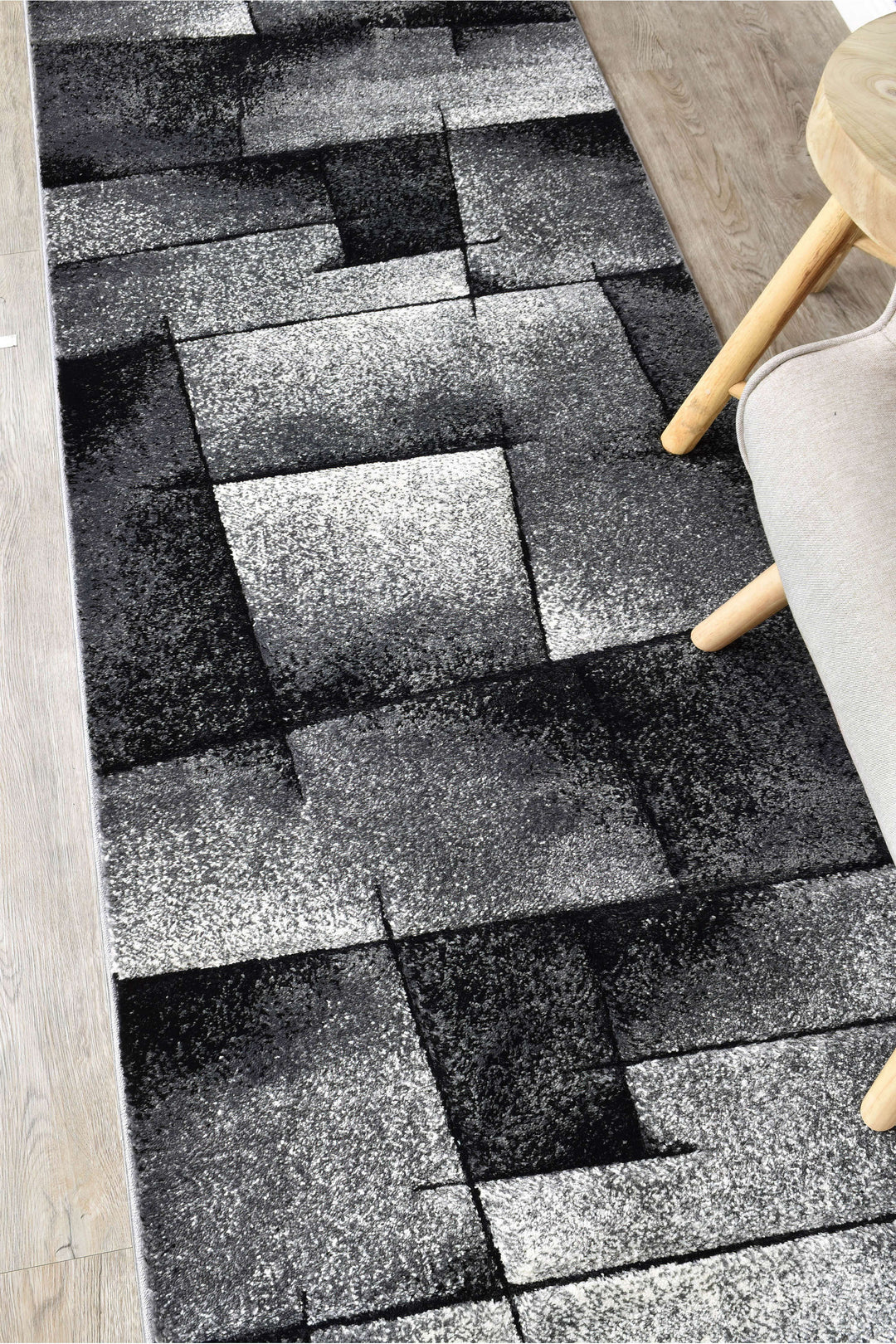 Novas Light Grey Dark Grey Rug - Turkish-inspired modern rug from Treasures of Turkey