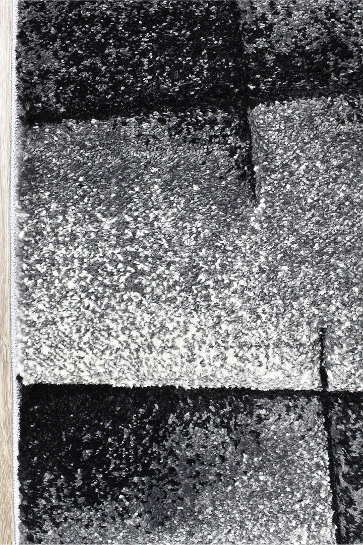 Novas Light Grey Dark Grey Rug - Turkish-inspired modern rug from Treasures of Turkey