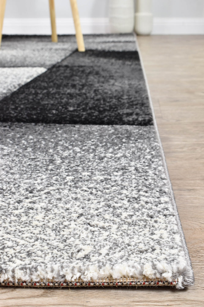 Novas Light Grey Dark Grey Rug - Turkish-inspired modern rug from Treasures of Turkey