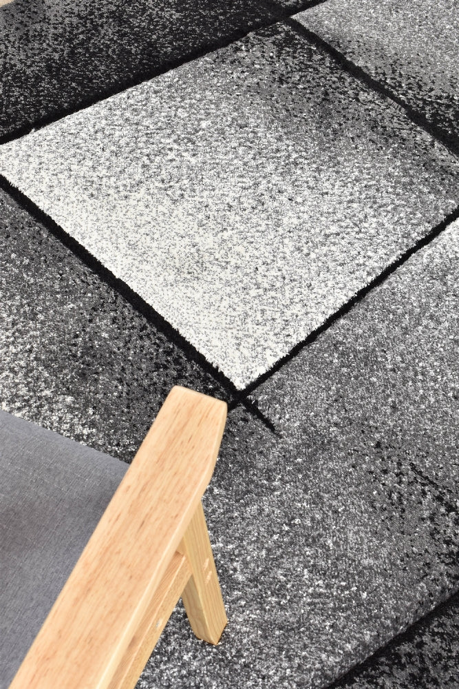 Novas Light Grey Dark Grey Rug - Turkish-inspired modern rug from Treasures of Turkey