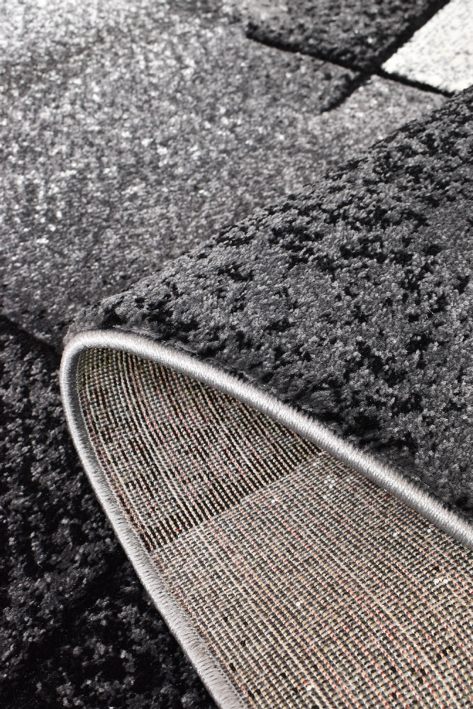 Novas Light Grey Dark Grey Rug - Turkish-inspired modern rug from Treasures of Turkey