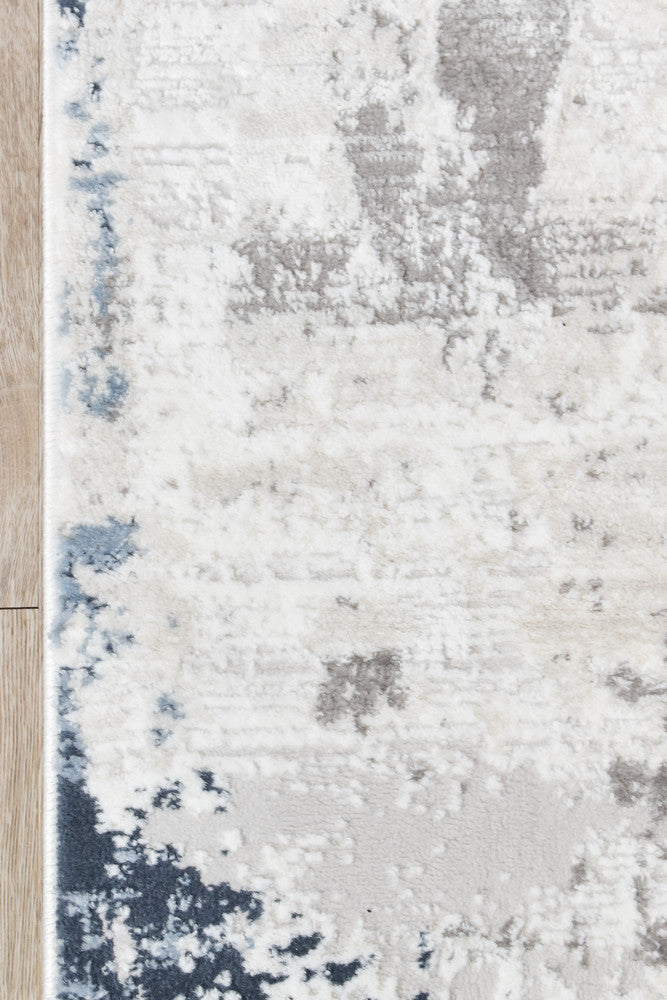 Eternal Azure Navy Cream Hallway Runner - Turkish-inspired hallway runner rug from Treasures of Turkey