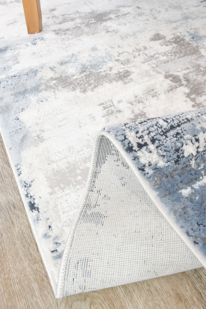 Eternal Azure Navy Cream Hallway Runner - Turkish-inspired hallway runner rug from Treasures of Turkey