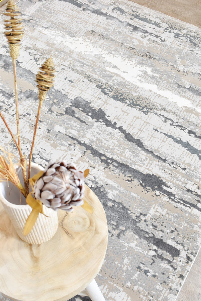 Eden Viscose Blend Grey Textured Rug - Turkish-inspired modern rug from Treasures of Turkey