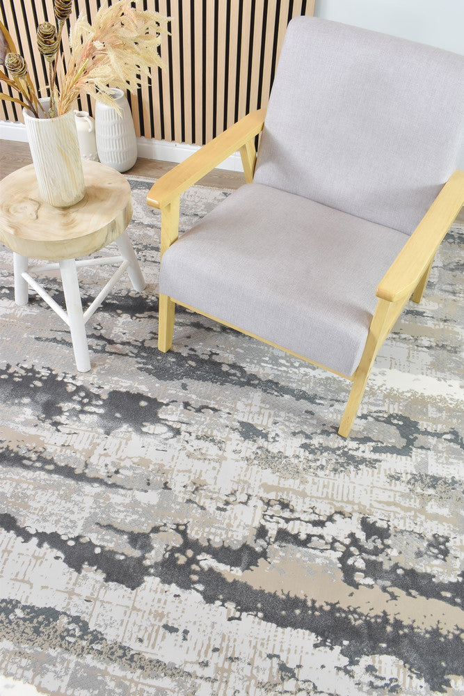 Eden Viscose Blend Grey Textured Rug - Turkish-inspired modern rug from Treasures of Turkey