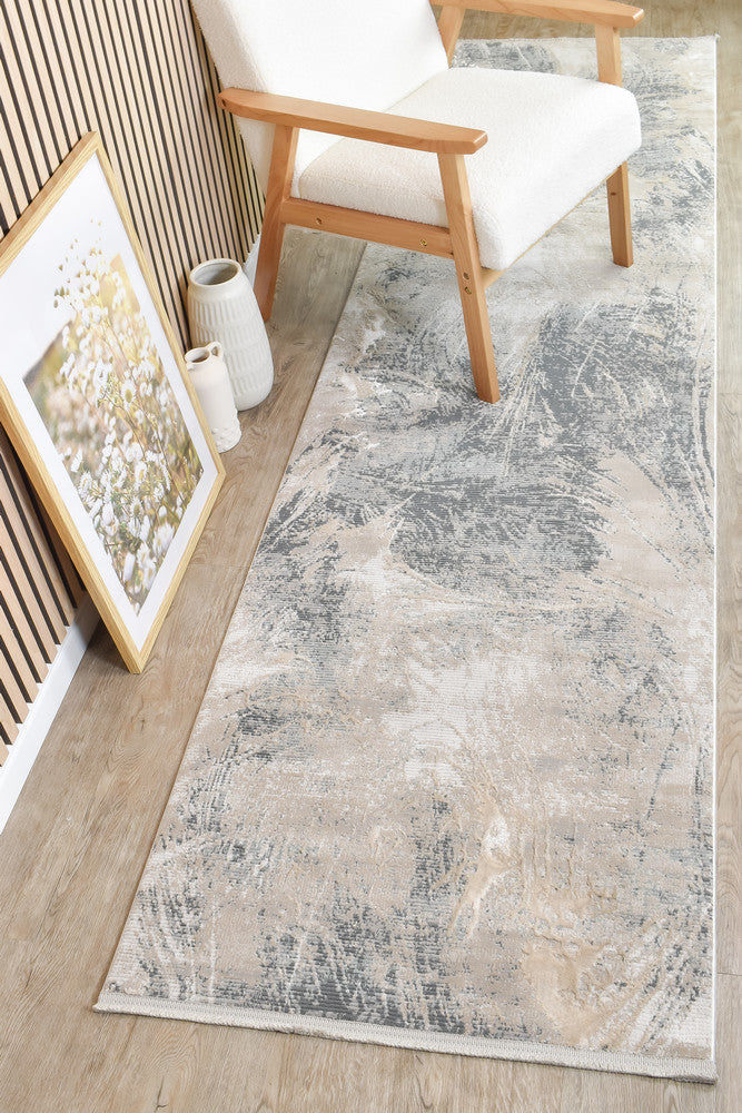 Eden Silk Touch Beige Hallway Runner - Turkish-inspired hallway runner rug from Treasures of Turkey