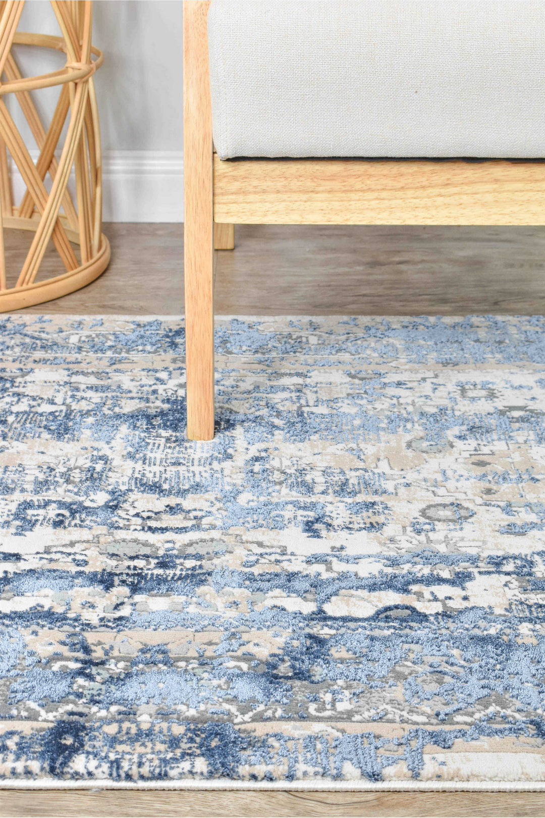 Rosalind Vintage Denim Runner - Turkish-inspired hallway runner rug from Treasures of Turkey