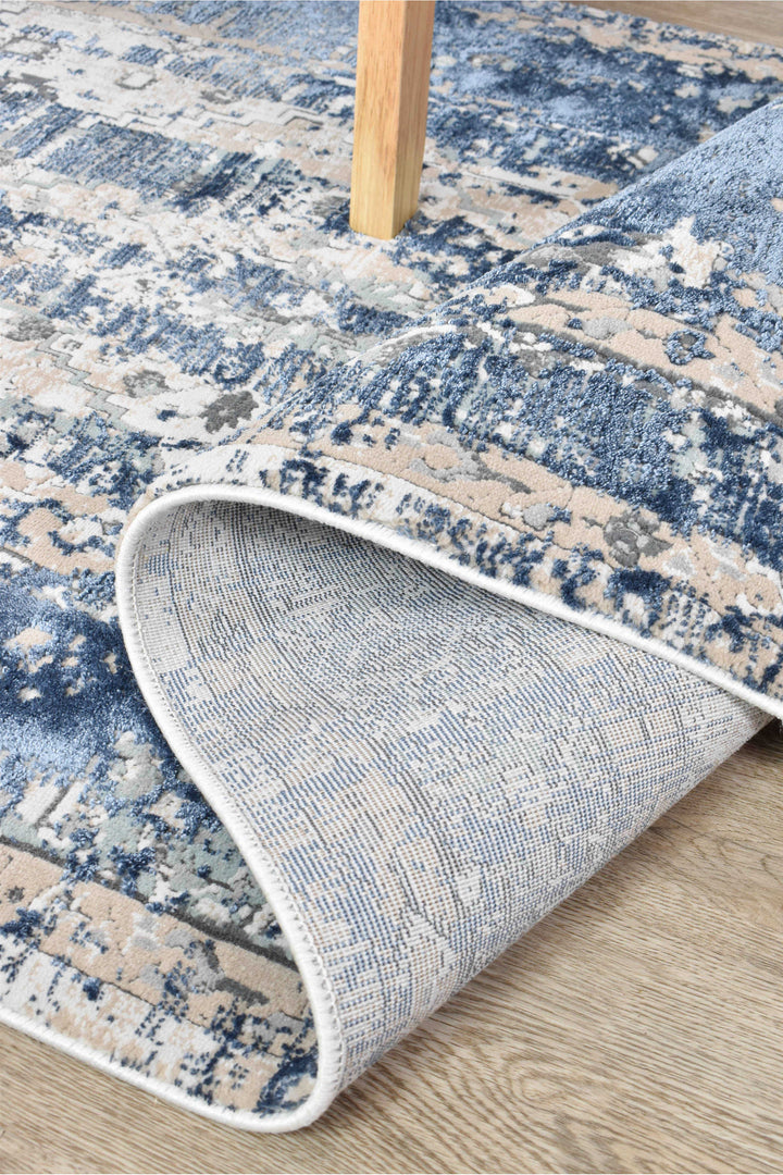 Rosalind Vintage Denim Rug - Turkish-inspired modern rug from Treasures of Turkey