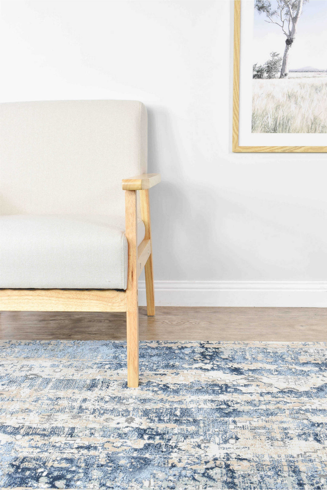 Rosalind Vintage Denim Runner - Turkish-inspired hallway runner rug from Treasures of Turkey