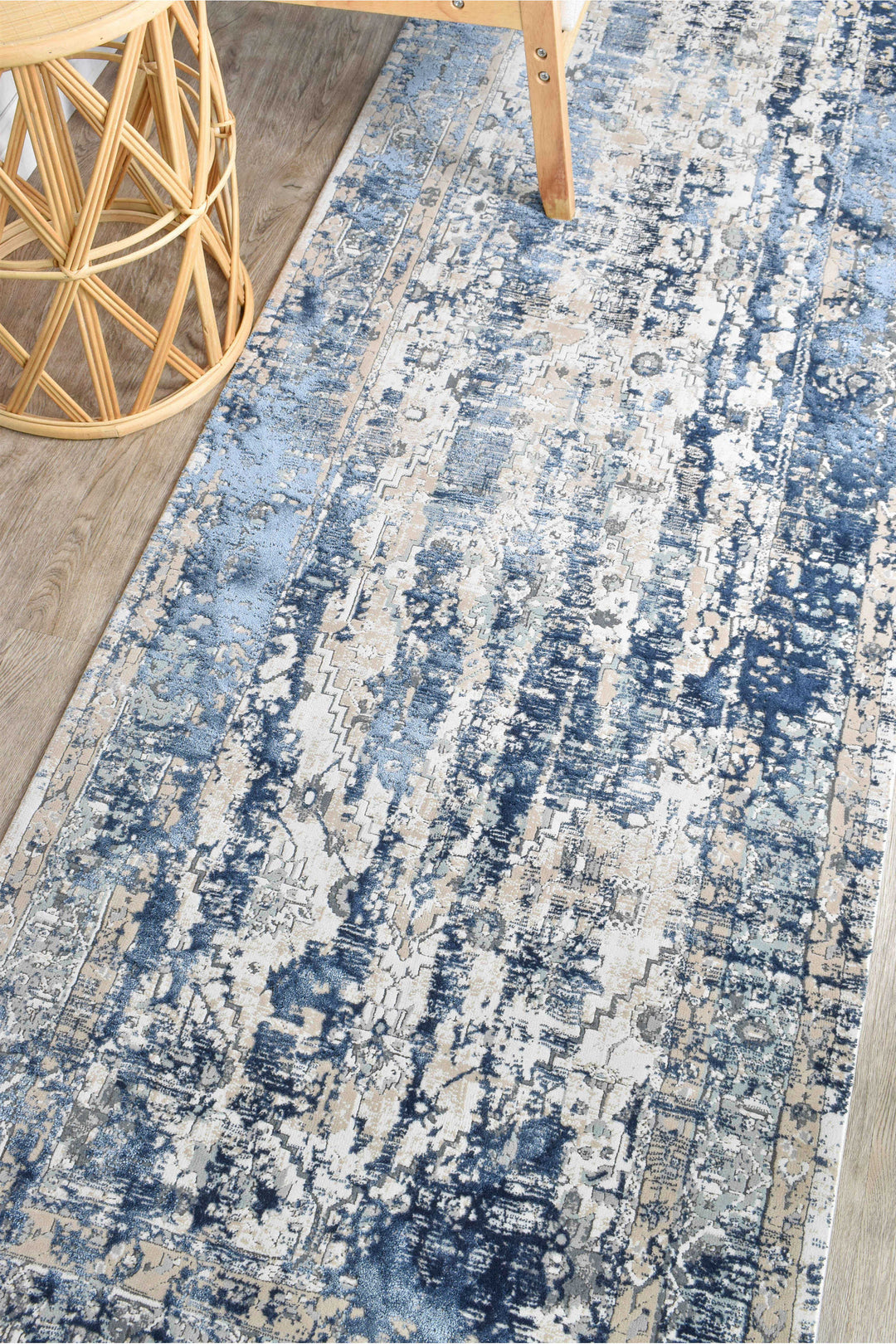 Rosalind Vintage Denim Rug - Turkish-inspired modern rug from Treasures of Turkey