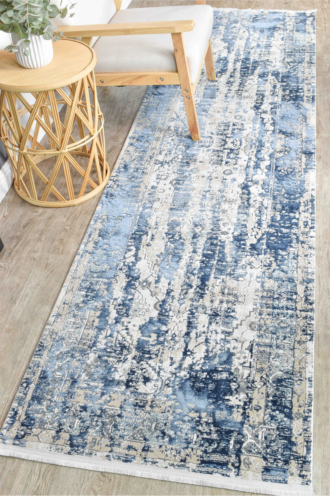 Rosalind Vintage Denim Rug - Turkish-inspired modern rug from Treasures of Turkey