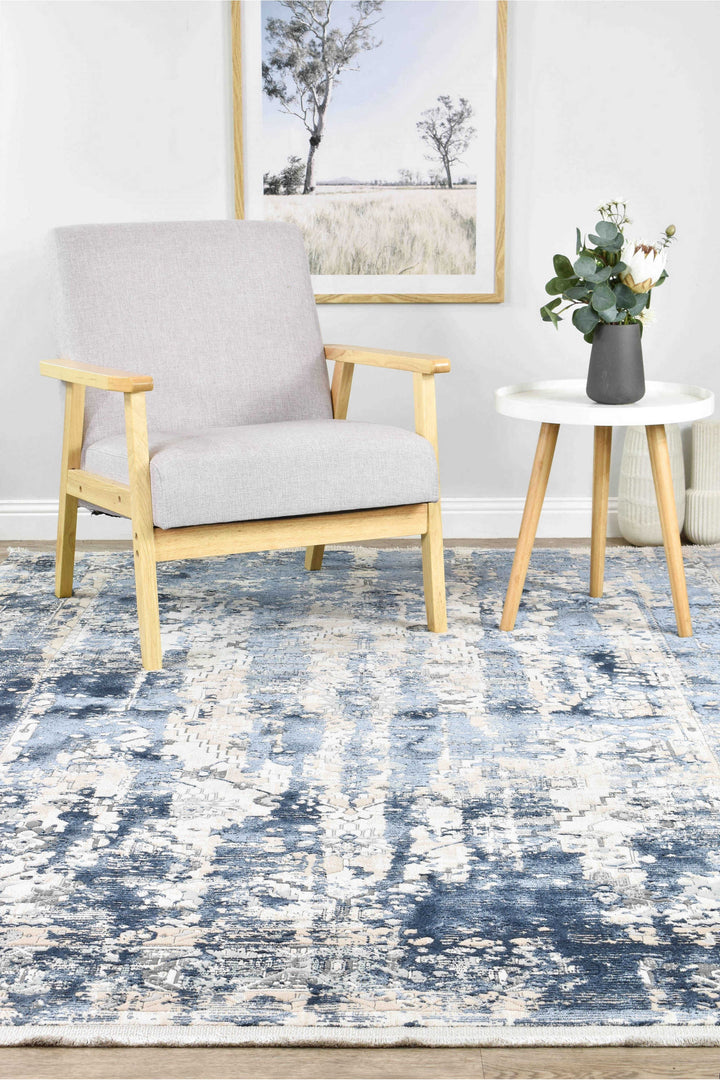 Rosalind Vintage Denim Rug - Turkish-inspired modern rug from Treasures of Turkey