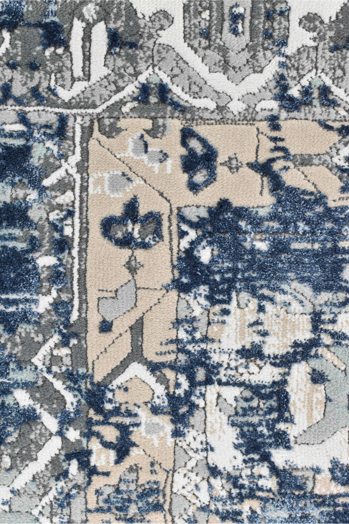Rosalind Vintage Denim Rug - Turkish-inspired modern rug from Treasures of Turkey
