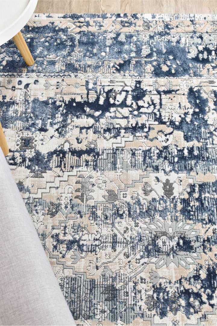 Rosalind Vintage Denim Rug - Turkish-inspired modern rug from Treasures of Turkey