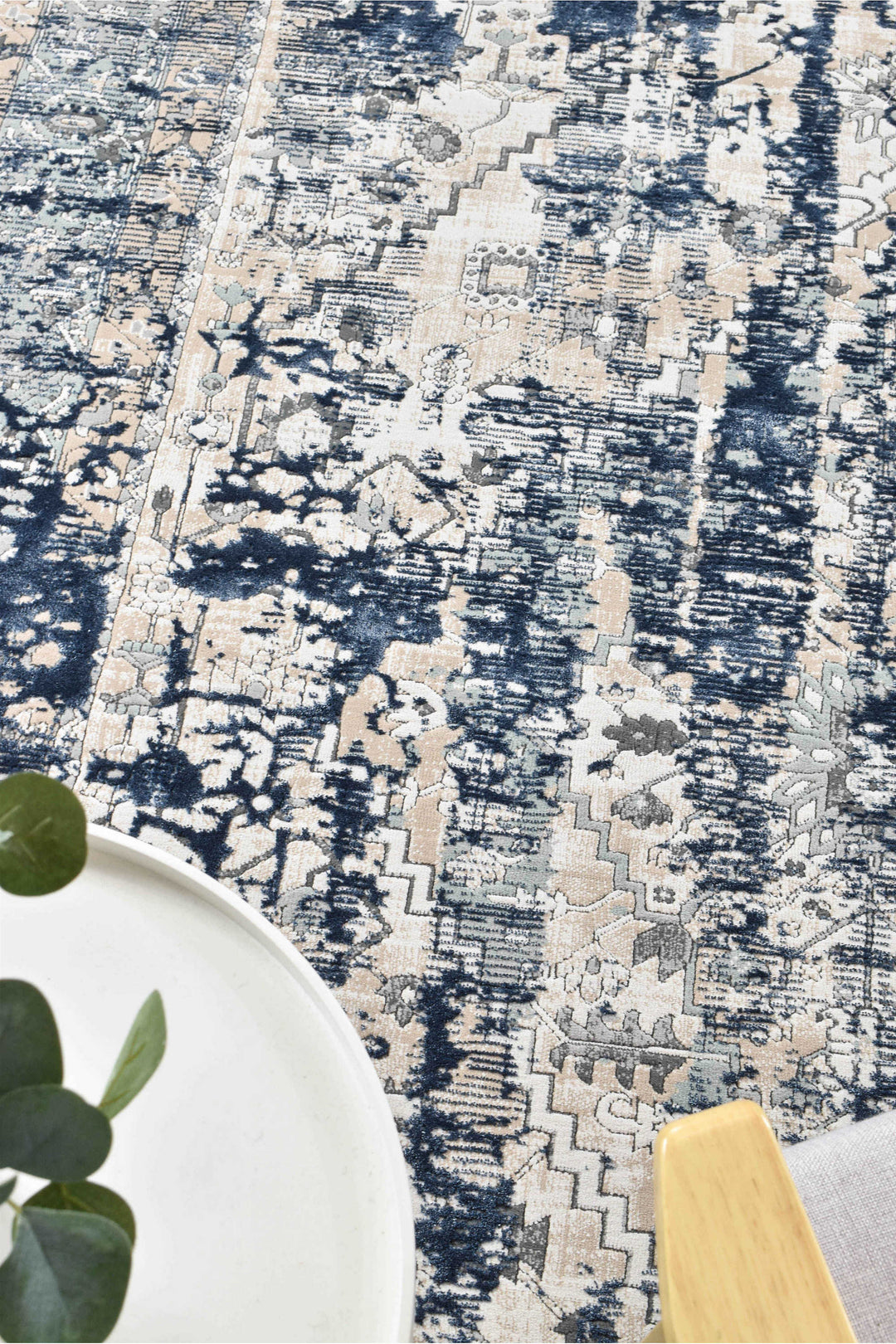 Rosalind Vintage Denim Rug - Turkish-inspired modern rug from Treasures of Turkey