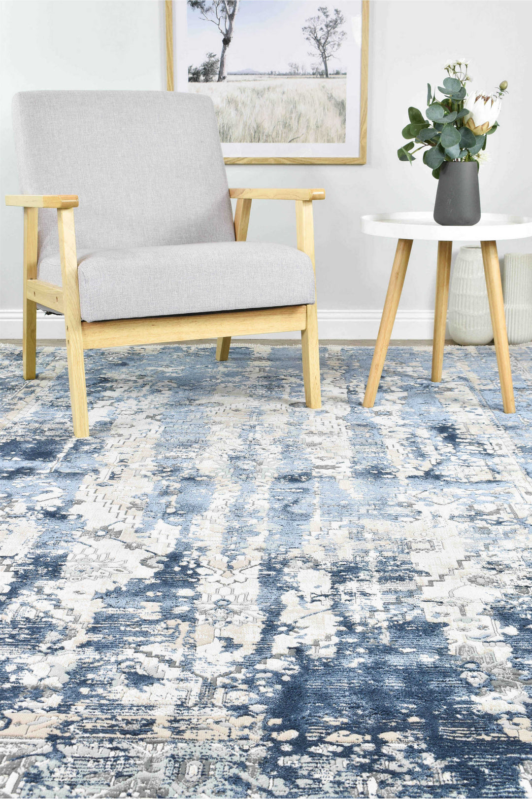 Rosalind Vintage Denim Rug - Turkish-inspired modern rug from Treasures of Turkey