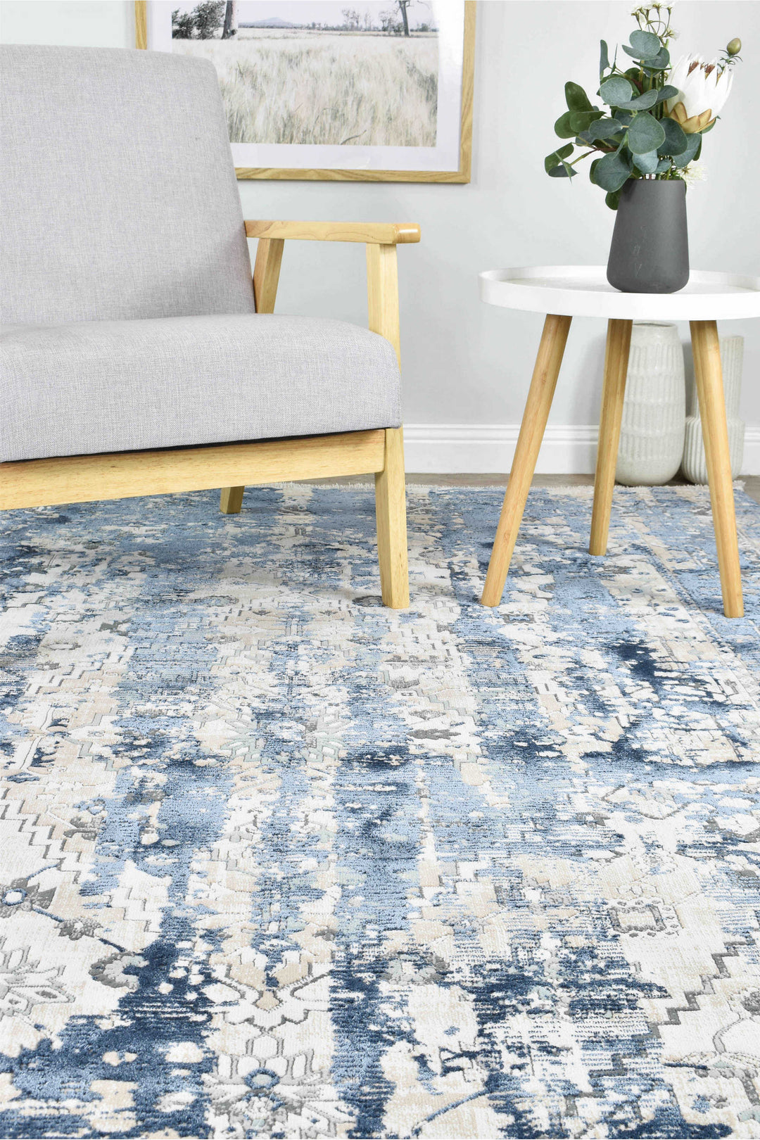 Rosalind Vintage Denim Rug - Turkish-inspired modern rug from Treasures of Turkey