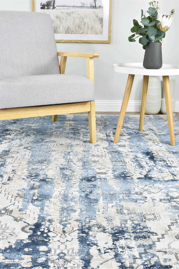 Rosalind Vintage Denim Rug - Turkish-inspired modern rug from Treasures of Turkey