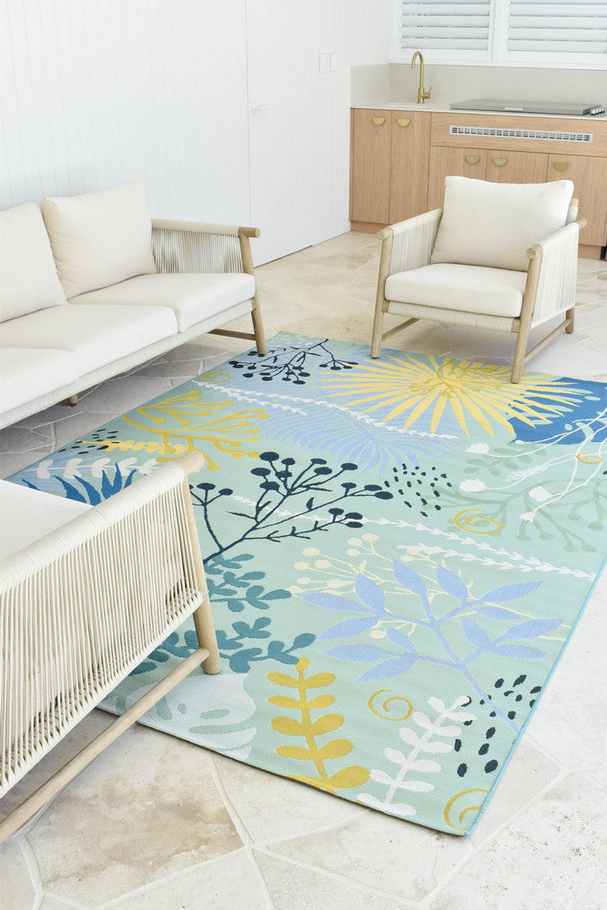 Paradise Deep Blue Tropical Indoor Outdoor Rug – Treasures of Turkey Australia