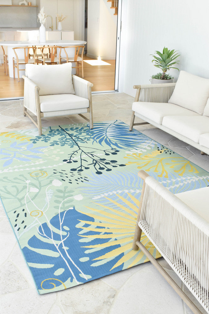 Paradise Deep Blue Tropical Indoor Outdoor Rug – Treasures of Turkey Australia