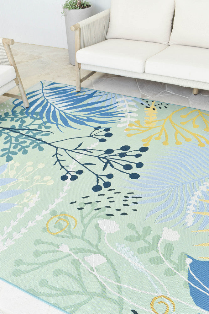 Paradise Deep Blue Tropical Indoor Outdoor Rug – Treasures of Turkey Australia