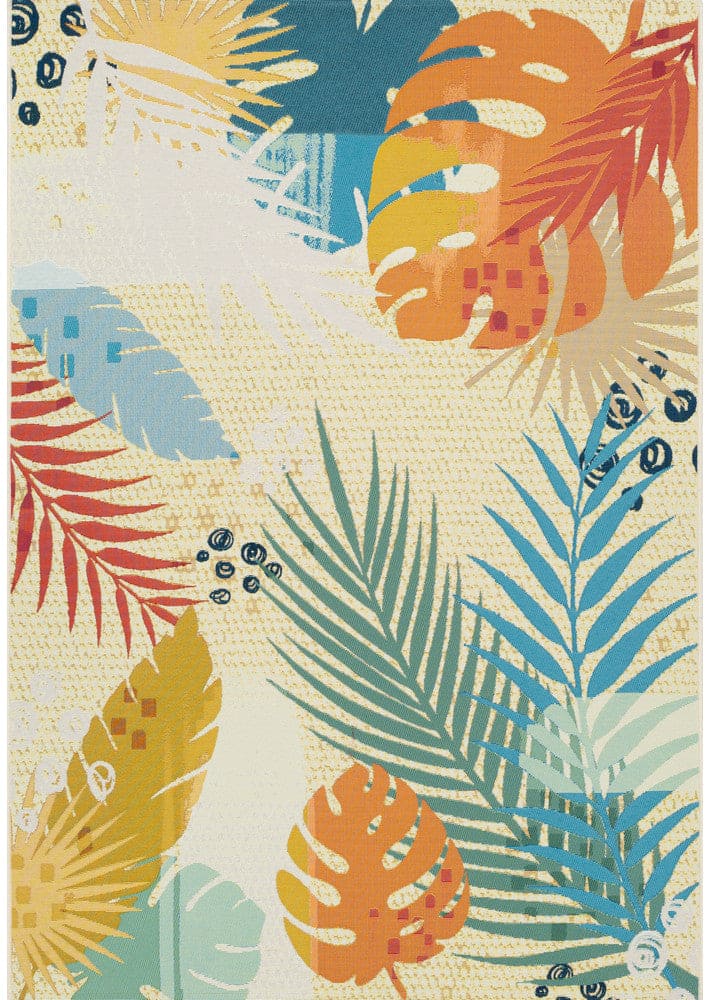 Paradise Sunset Tropical Coral Teal Outdoor Rug – Treasures of Turkey Australia