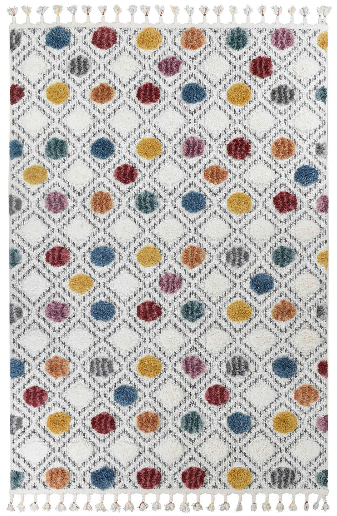 Eden Polka Dots Rug - Turkish-inspired shaggy rug from Treasures of Turkey