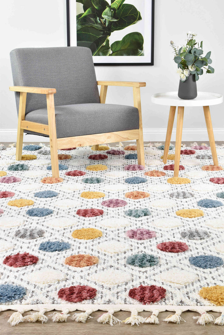 Eden Polka Dots Rug - Turkish-inspired shaggy rug from Treasures of Turkey