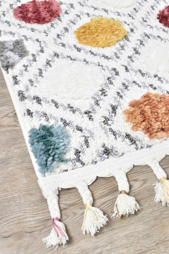 Eden Polka Dots Rug - Turkish-inspired shaggy rug from Treasures of Turkey