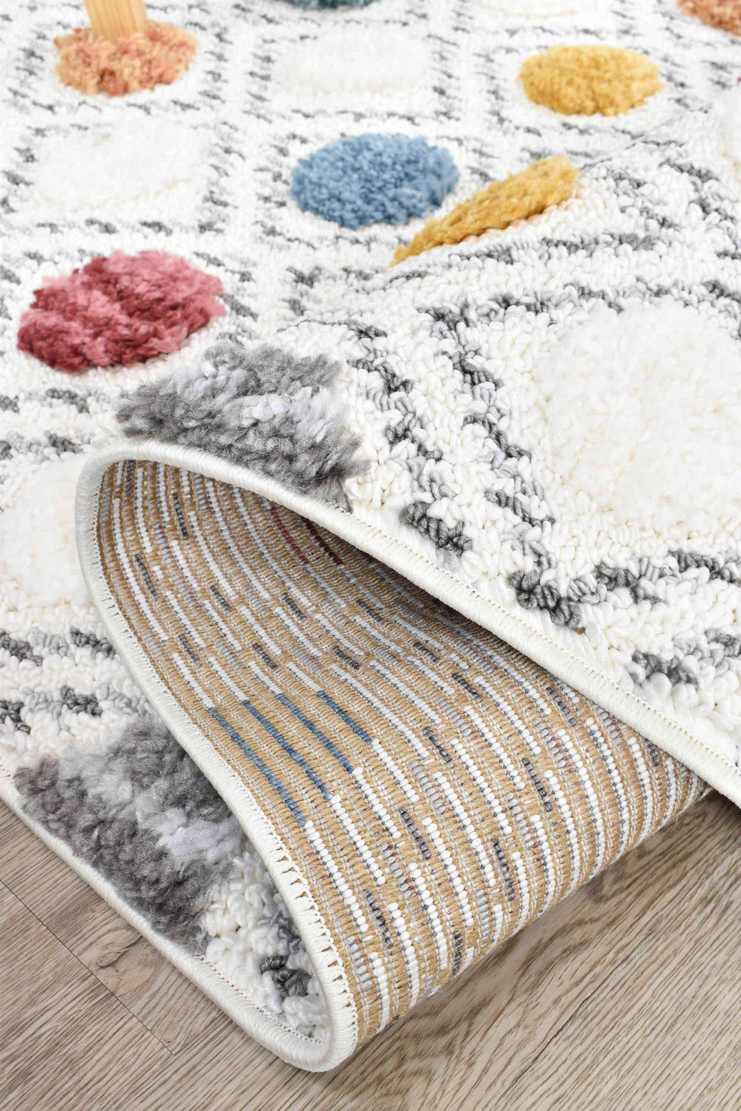 Eden Polka Dots Rug - Turkish-inspired shaggy rug from Treasures of Turkey