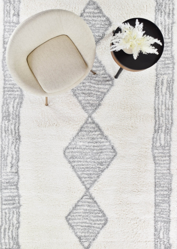 Palermo Shaggy Rug Grey - Turkish-inspired shaggy rug from Treasures of Turkey