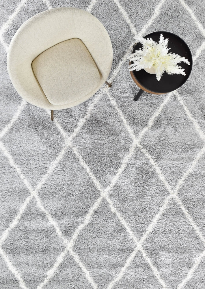 Palermo Shaggy Rug Grey - Turkish-inspired shaggy rug from Treasures of Turkey