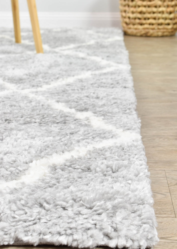 Palermo Shaggy Rug Grey - Turkish-inspired shaggy rug from Treasures of Turkey