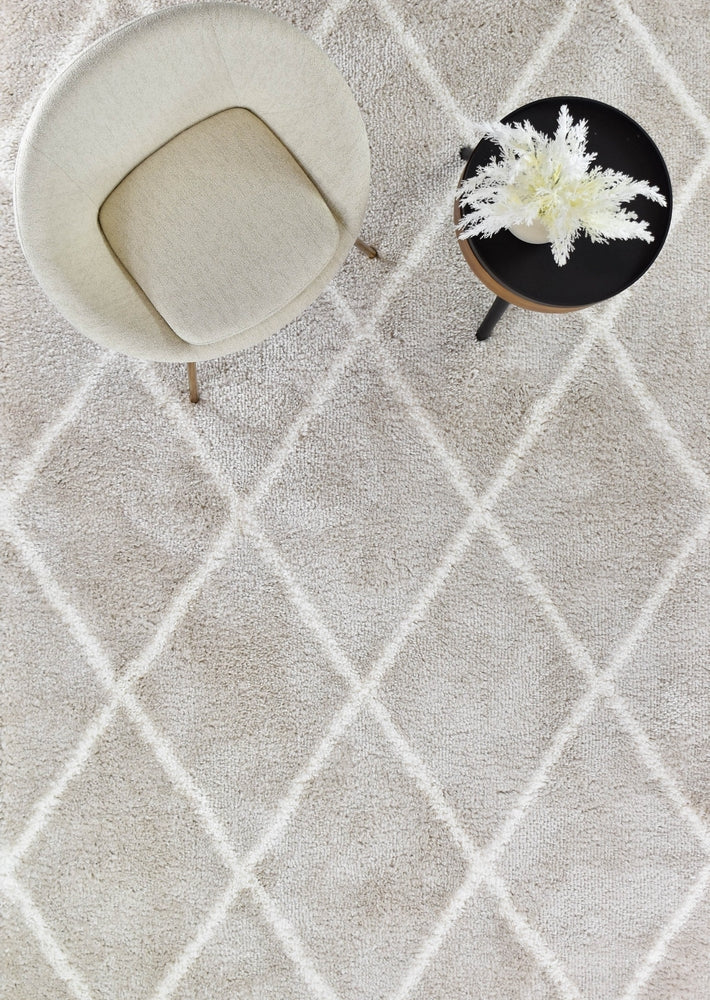 Palermo Shaggy Rug Cream Beige - Turkish-inspired shaggy rug from Treasures of Turkey