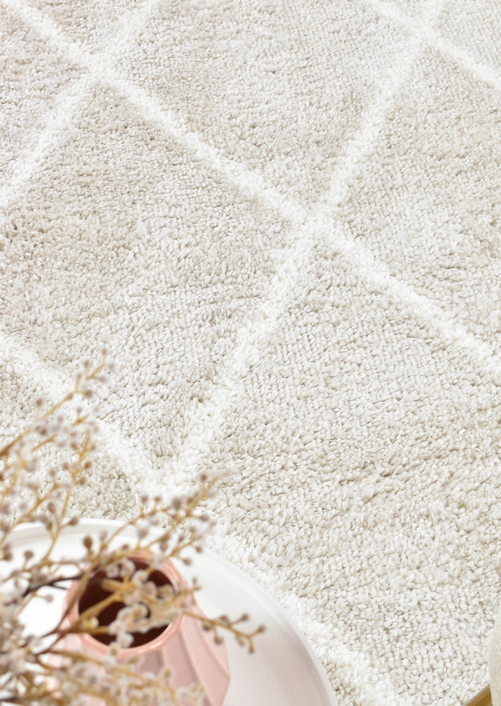 Palermo Shaggy Rug Cream Beige - Turkish-inspired shaggy rug from Treasures of Turkey