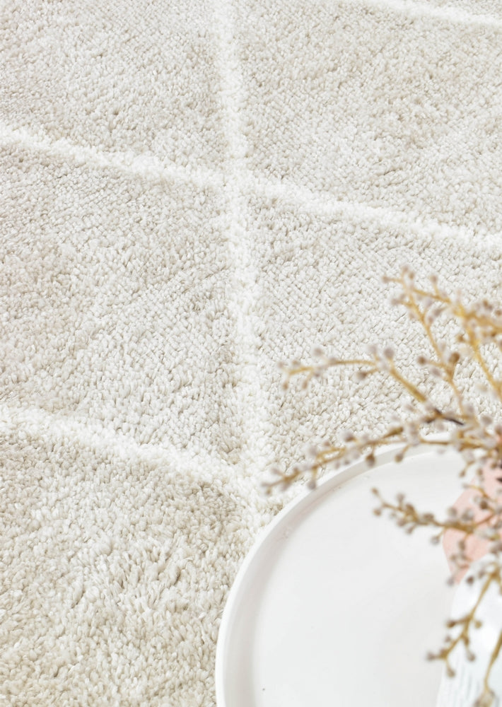 Palermo Shaggy Rug Cream Beige - Turkish-inspired shaggy rug from Treasures of Turkey
