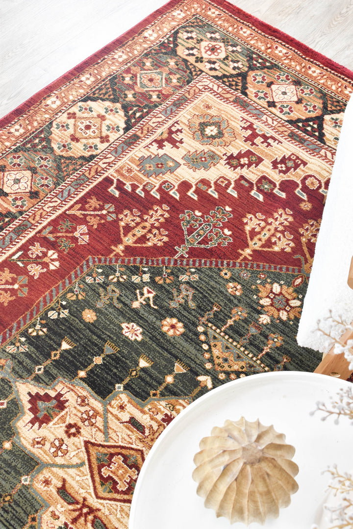 Cappadocia Traditional Red Rug - Turkish-inspired traditional rug from Treasures of Turkey