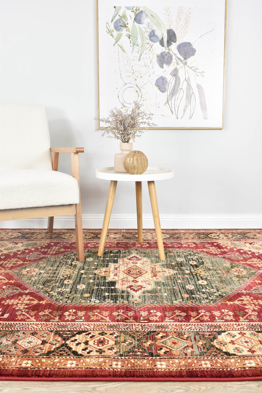 Cappadocia Traditional Red Rug - Turkish-inspired traditional rug from Treasures of Turkey