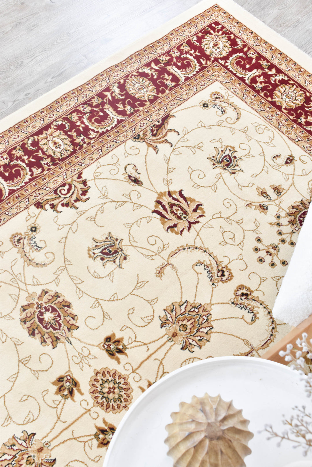 Cappadocia Cream Red Rug - Turkish-inspired traditional rug from Treasures of Turkey