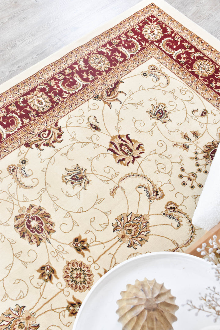 Cappadocia Cream Red Rug - Turkish-inspired traditional rug from Treasures of Turkey