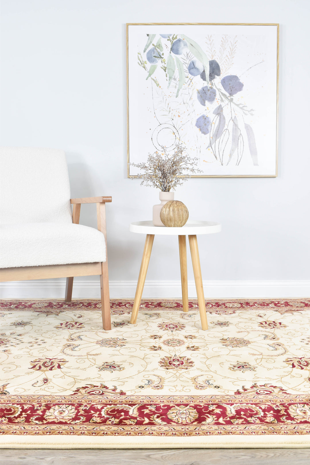 Cappadocia Cream Red Rug - Turkish-inspired traditional rug from Treasures of Turkey