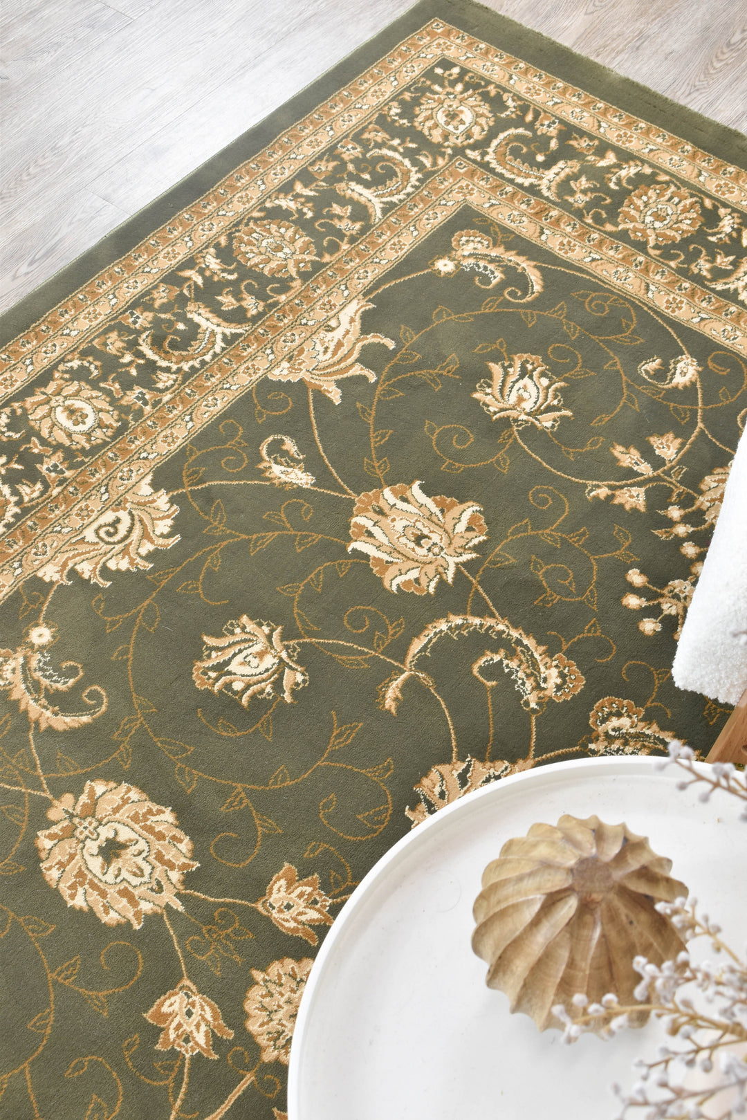 Cappadocia Floral Green Rug - Turkish-inspired traditional rug from Treasures of Turkey
