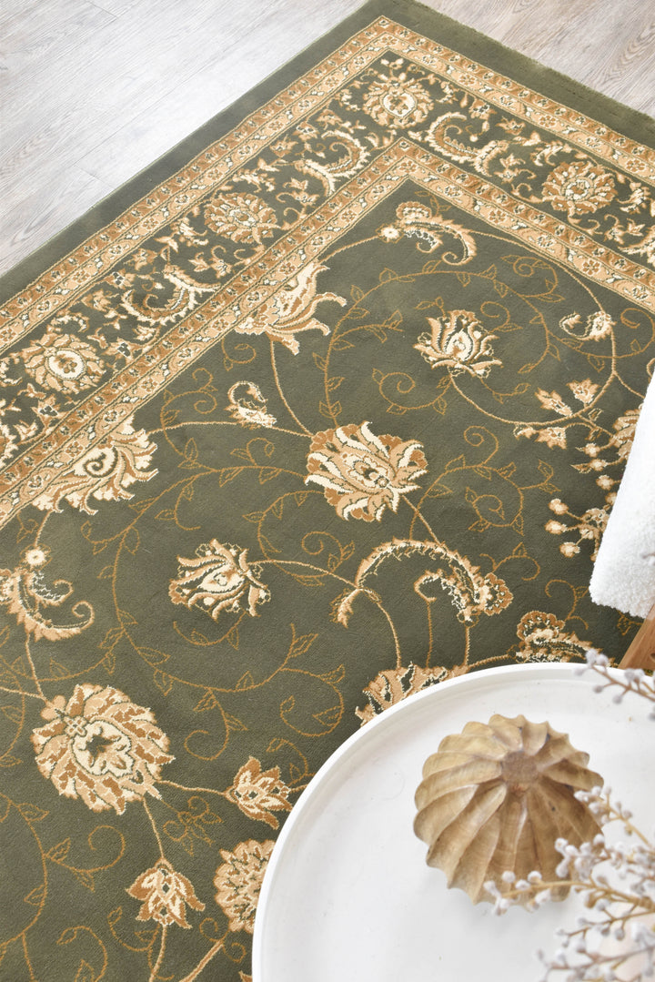 Cappadocia Floral Green Rug - Turkish-inspired traditional rug from Treasures of Turkey